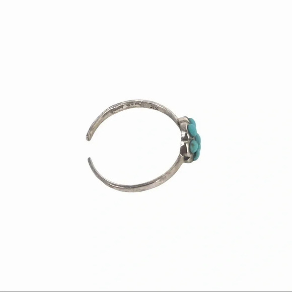 925 TOE RING XS STERLING SILVER BEADED FLOWER ADJUSTABLE OPEN BEACH VACATION - Picture 11 of 12